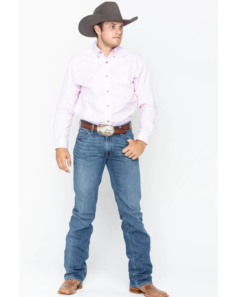 Ariat Men's Pink Dayne Mini Striped Long Sleeve Shirt - Big & Tall