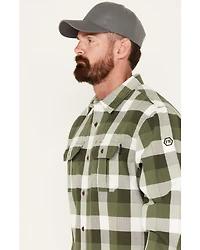 Hawx Men's FR Midweight Plaid Print Long Sleeve Button-Down Work Shirt - Big & Tall