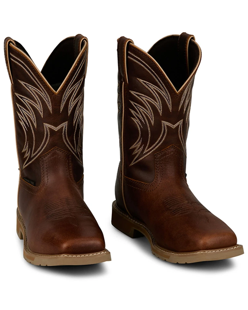 Justin Men's 11" Stampede Daywork Waterproof Work Boots - Steel Toe