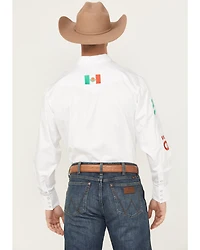 Rodeo Clothing Men's Boot Barn Exclusive Mexico Solid Long Sleeve Pearl Snap Western Shirt