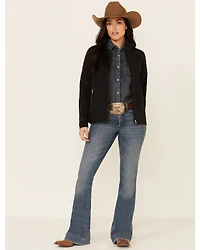 Ariat Women's Black Agile Logo Zip-Up Softshell Jacket