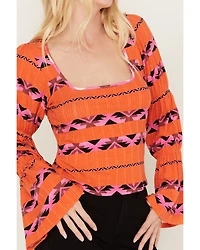 Wrangler Women's Southwestern Striped Long Sleeve Shirt