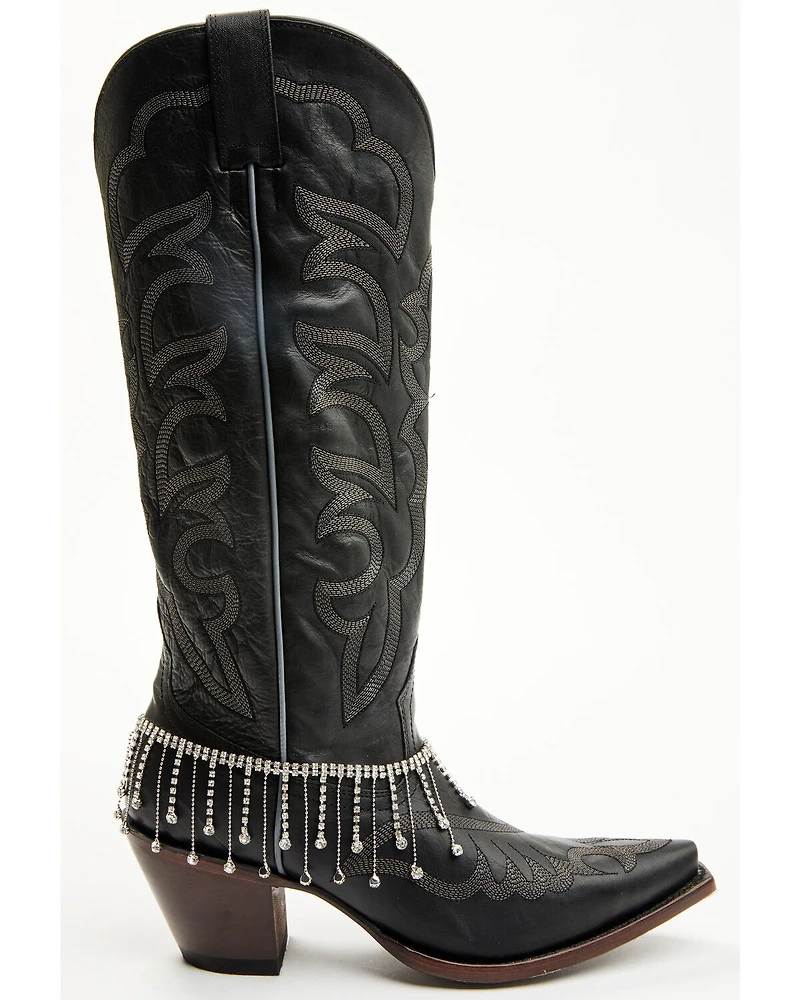 Shyanne Women's Rhinestone Studded Fringe Boot Jewelry