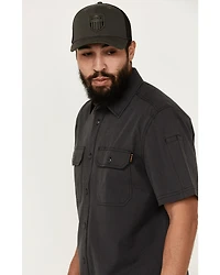 Hawx Men's Solid Short Sleeve Button-Down Work Shirt