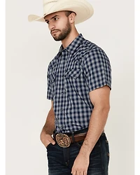 Cody James Men's Salud Plaid Print Short Sleeve Snap Western Shirt