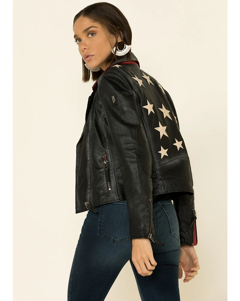 Mauritius Leather Women's Christy Scatter Star Jacket