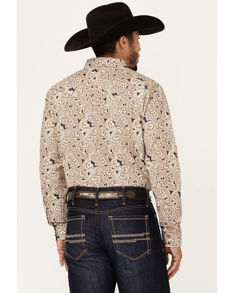 Gibson Men's Jackpot Paisley Print Long Sleeve Snap Western Shirt