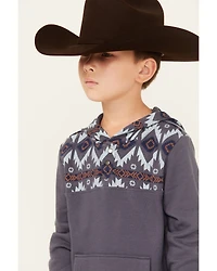Rock & Roll Denim Boys' Southwestern Print Long Sleeve Hooded Pullover