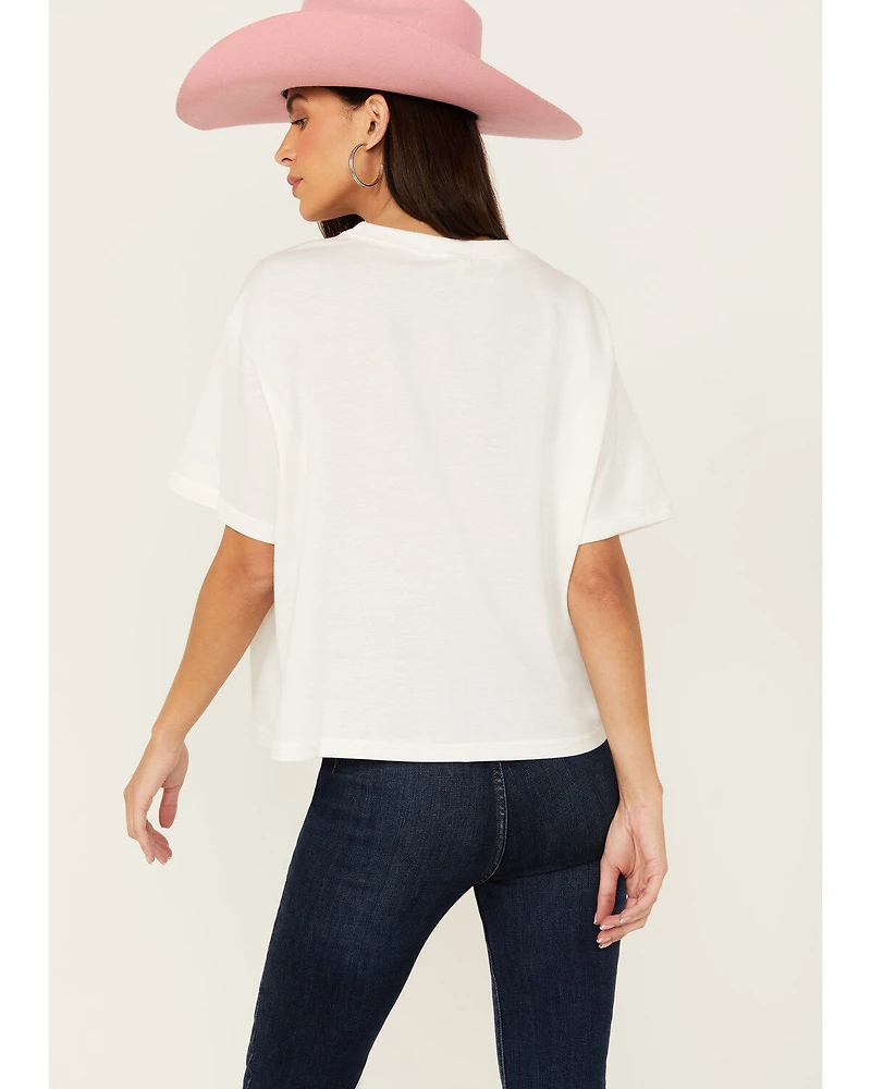 Mainstrip Women's Howdy Rhinestone Short Sleeve Cropped Graphic Tee