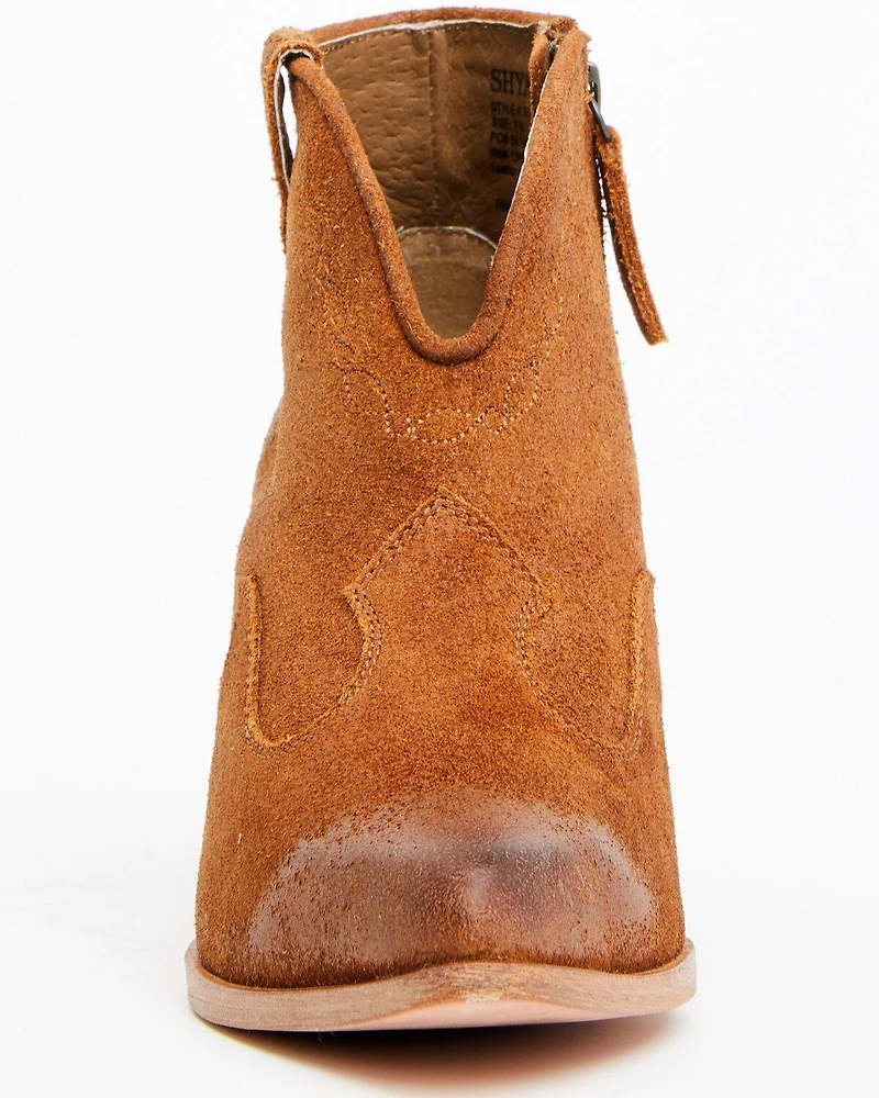 Shyanne Women's Jodi Suede Leather Booties - Round Toe