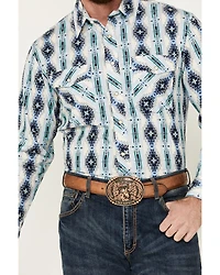 Panhandle Men's Southwestern Print Long Sleeve Pearl Snap Western Shirt