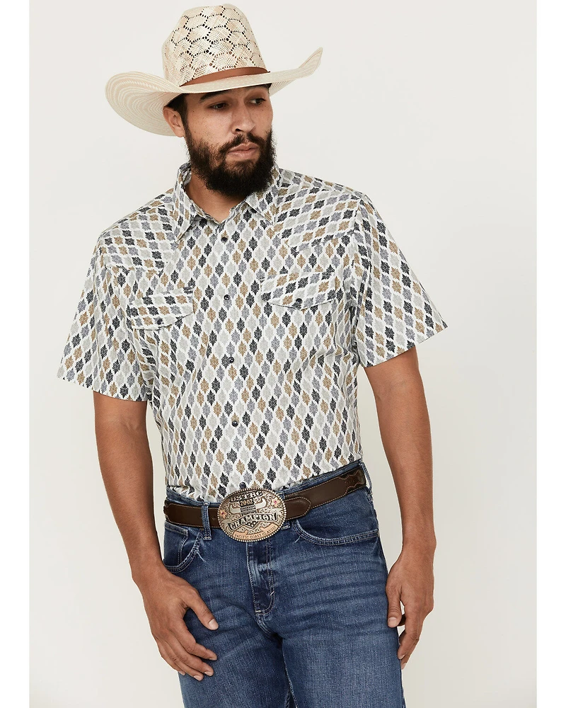 Gibson Men's Geo Print Short Sleeve Snap Western Shirt