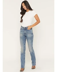 Wrangler Women's Dark Wash Mid Rise Bootcut Stretch Denim Jeans