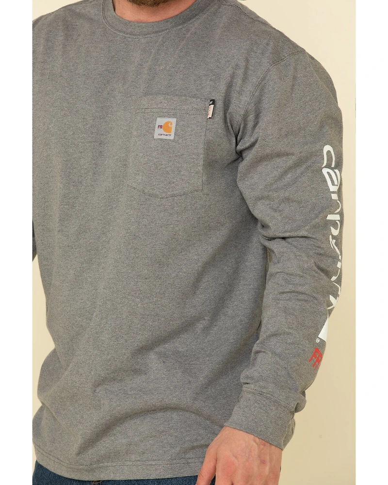 Carhartt Men's FR Midweight Signature Logo Long Sleeve Work Shirt