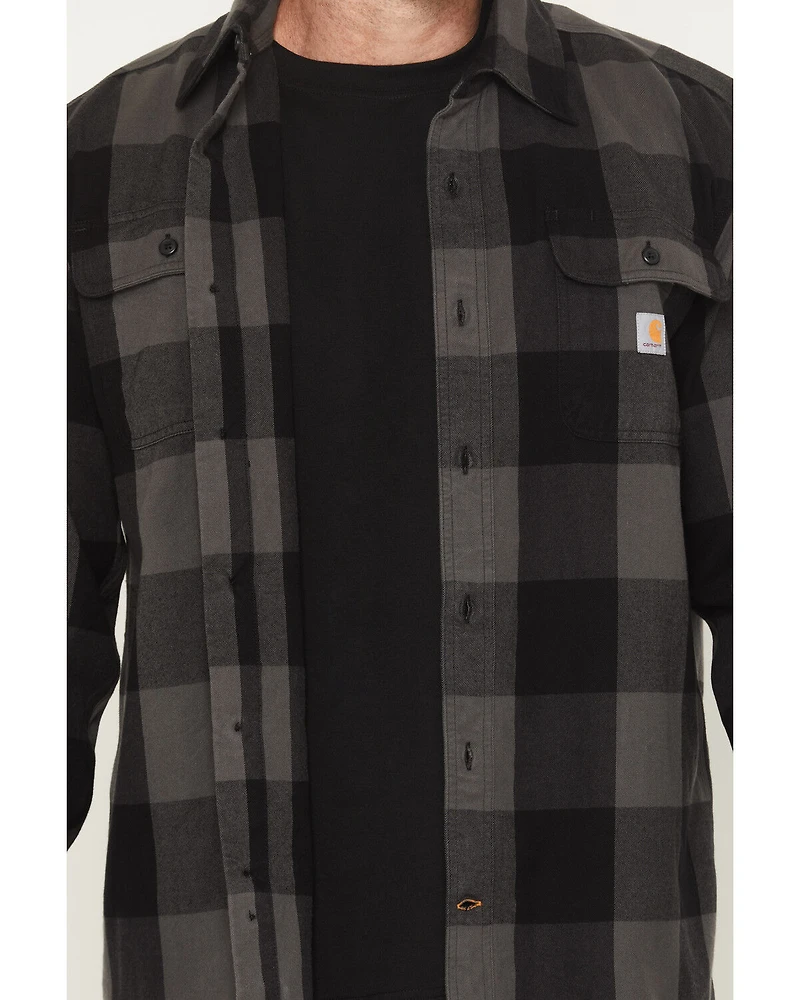 Carhartt Men's Heavyweight Plaid Print Long Sleeve Button-Down Flannel Shirt