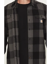 Carhartt Men's Heavyweight Plaid Print Long Sleeve Button-Down Flannel Shirt