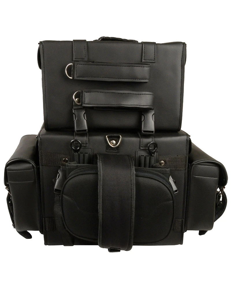 Milwaukee Leather Large Four Piece PVC Touring Pack With Barrel Bag