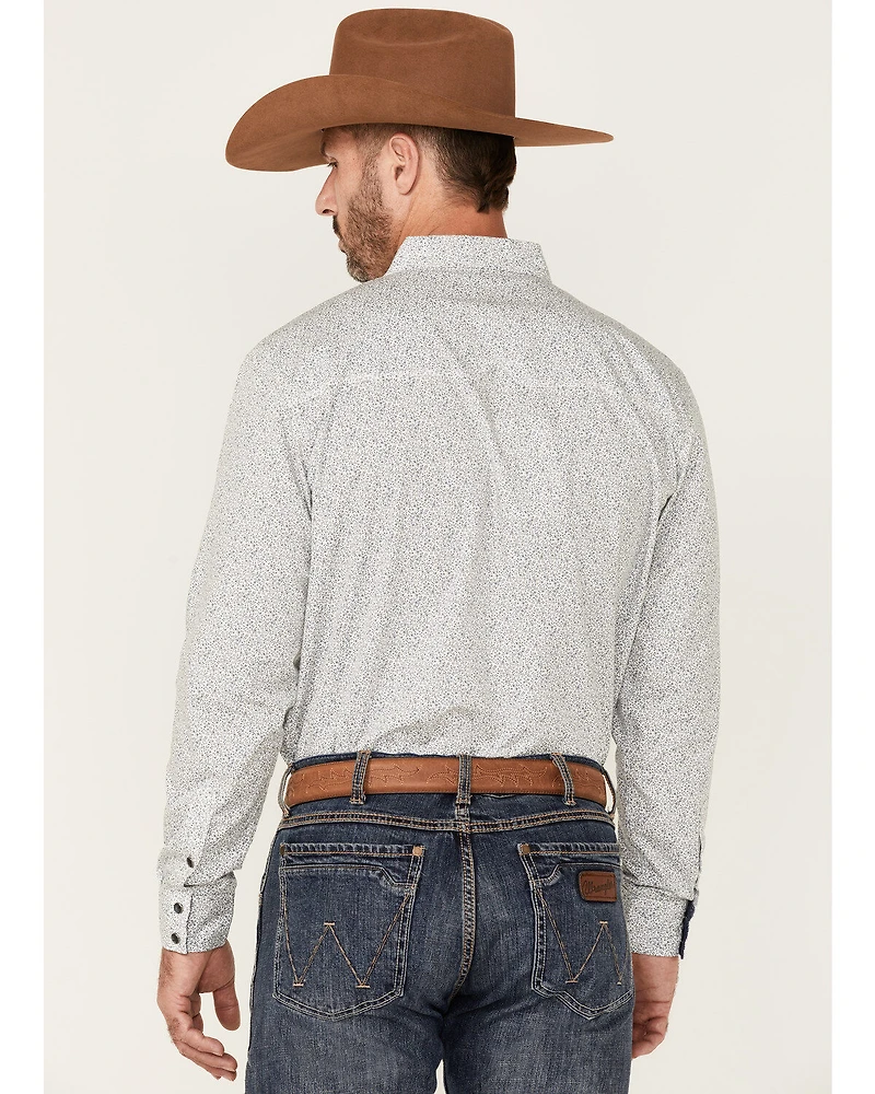 Moonshine Spirit Men's Route 95 Mini Floral Print Long Sleeve Snap Western Shirt