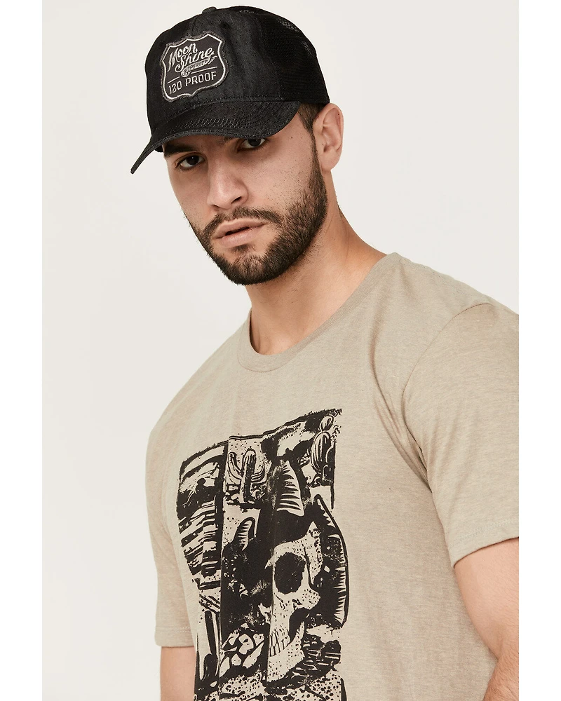 Moonshine Spirit Men's Skull Scene Short Sleeve Graphic T-Shirt