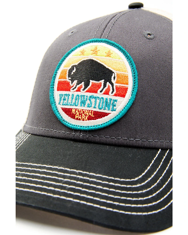 H3 Sportgear Men's Yellowstone National Park Buffalo Circle Patch Ball Cap