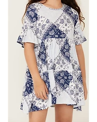 Wrangler Girls' Bandana Print Short Sleeve Mini Dress