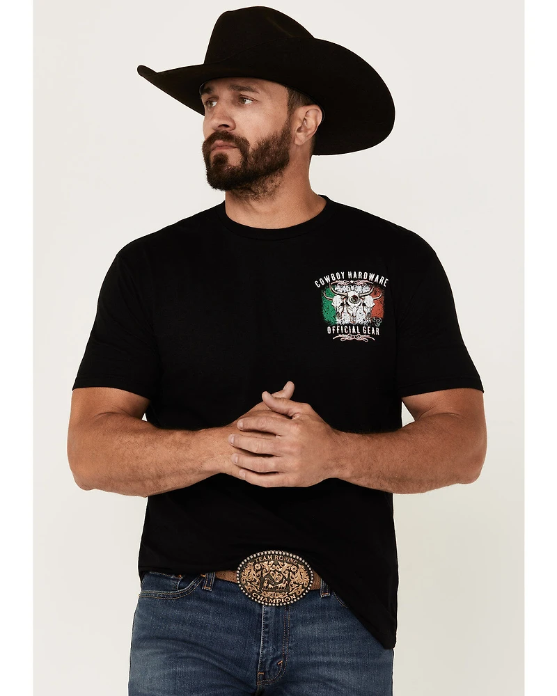 Cowboy Hardware Men's Triple Skull Short Sleeve Graphic T-Shirt