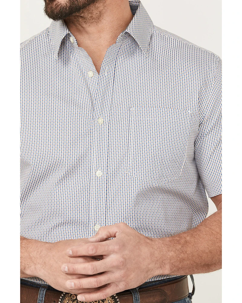 Cody James Men's Salt Lake Geo Print Short Sleeve Button-Down Stretch Western Shirt