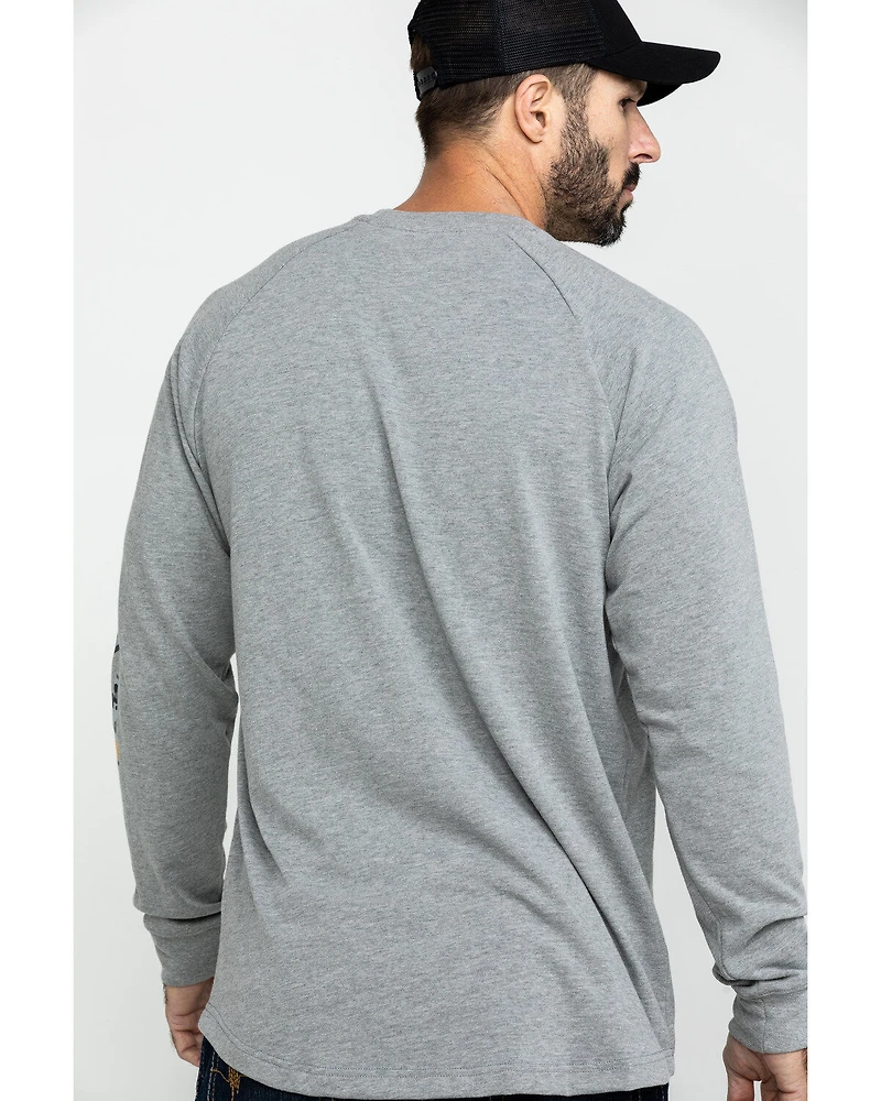 Ariat Men's Gray Rebar Cotton Strong Graphic Long Sleeve Work Shirt - Big & Tall