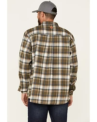 Hawx Men's FR Woven Plaid Print Long Sleeve Button-Down Work Shirt