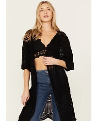 Shyanne Women's Geo Print Lace Short Sleeve Kimono