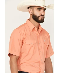 Ely Walker Men's Solid Short Sleeve Pearl Snap Western Shirt