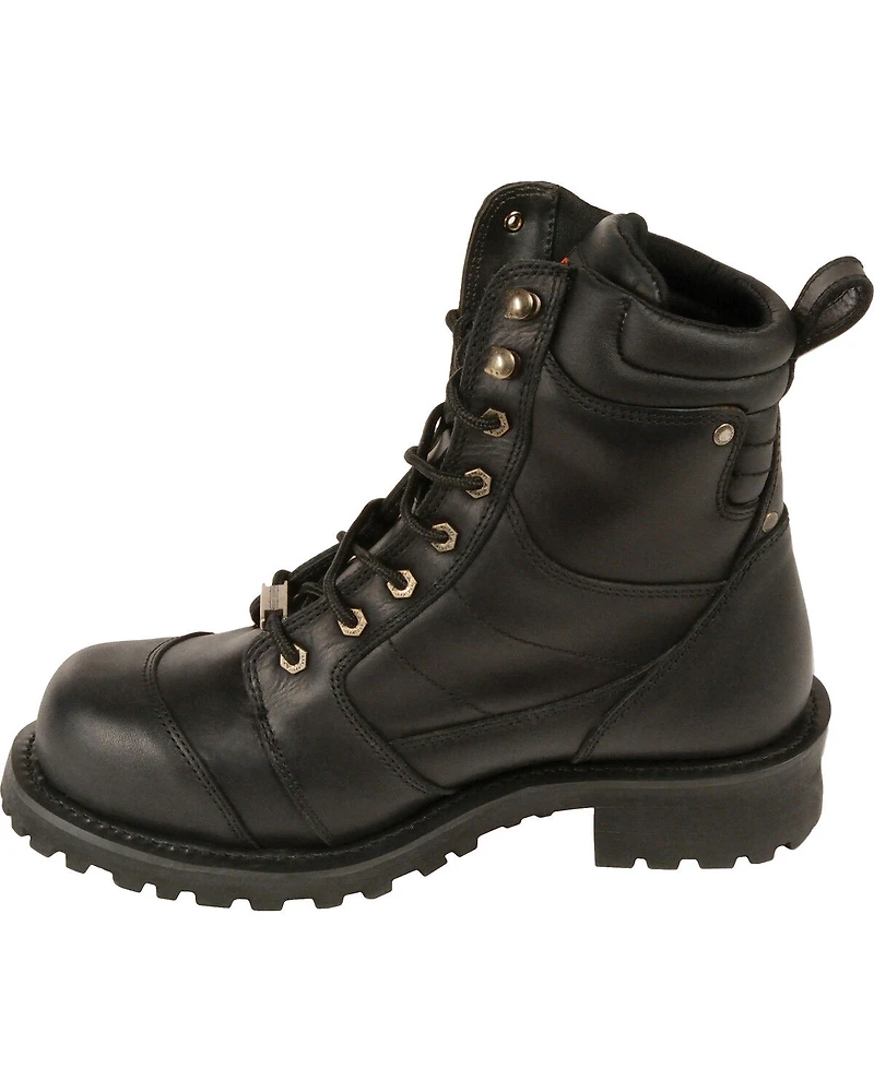 Milwaukee Leather Men's 8" Classic Logger Boots - Round Toe