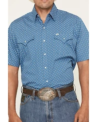 Ely Walker Men's Bandana Print Short Sleeve Pearl Snap Western Shirt