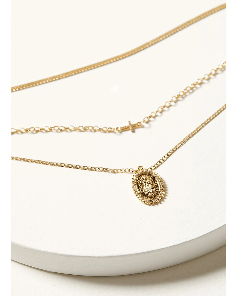 Shyanne Women's Saint Mary Layered Necklace