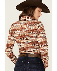 Shyanne Women's Cheyenne Desert Tossed Long Sleeve Snap Stretch Western Shirt