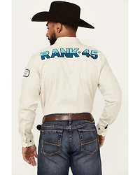 RANK 45® Men's Patched Racer Logo Long Sleeve Snap Stretch Performance Western Shirt