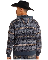 Rock & Roll Denim Men's Southwestern Print Hooded Sweatshirt