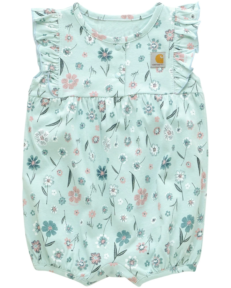 Carhartt Infant Girls' Floral Print Sleeveless Snap Onesie