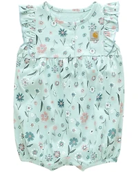 Carhartt Infant Girls' Floral Print Sleeveless Snap Onesie