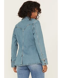 Wrangler Retro Women's Light Wash Button-Down Denim Blazer