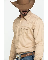 Wrangler Retro Men's Solid Long Sleeve Snap Western Shirt