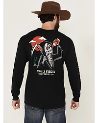 Riot Society Men's Viva La Fiesta Reaper Long Sleeve Graphic T-Shirt