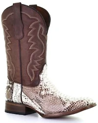 Circle G Men's Exotic Python Skin Western Boots - Square Toe