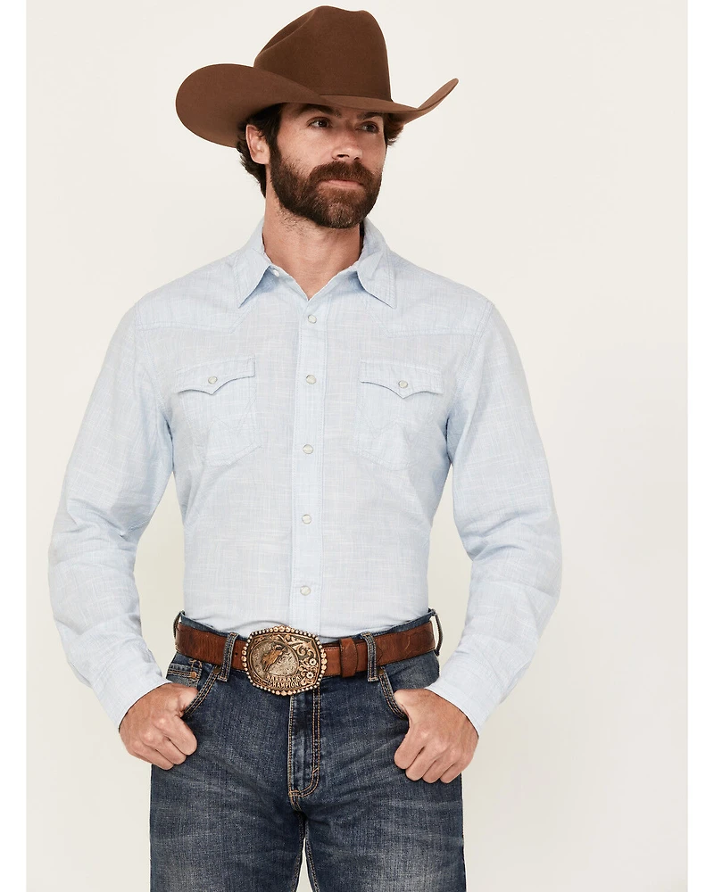 Wrangler Retro Men's Solid Long Sleeve Snap Western Shirt