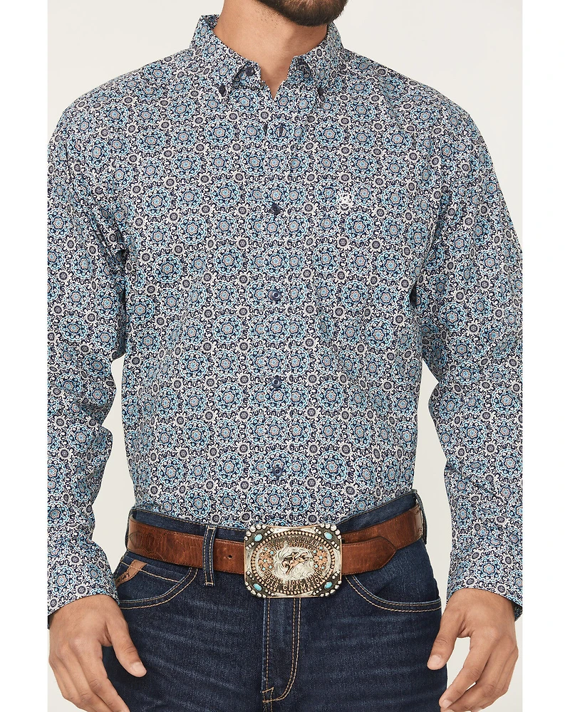Ariat Men's Santiago Floral Print Long Sleeve Button-Down Western Shirt