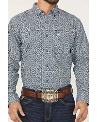 Ariat Men's Santiago Floral Print Long Sleeve Button-Down Western Shirt