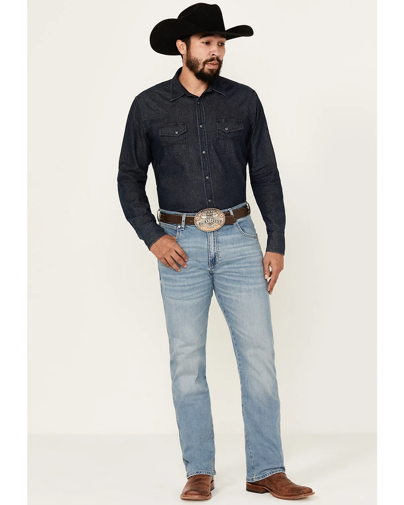 Wrangler Retro Men's Light Wash Flintlock Slim Bootcut Stretch Denim Jeans