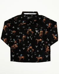 Cowboy Hardware Toddler Boys' Bronc Long Sleeve Snap Stretch Western Shirt