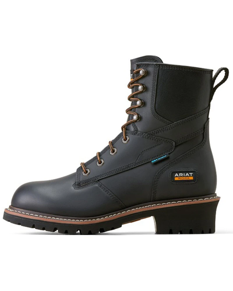 Ariat Men's 8" Logger Shock Shield Waterproof Work Boots - Soft Toe