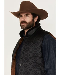 Cody James Men's Rocker Tonal Southwestern Print Puffer Vest